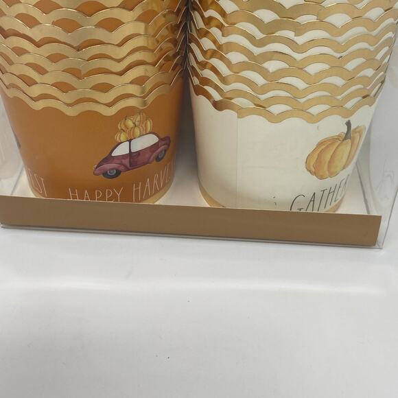 NWT Rae Dunn Happy Harvest Gather Cupcake Baking Cups 50 Count Fall - Picture 8 of 8